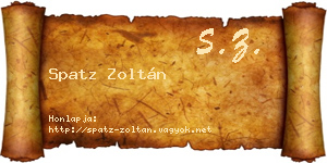 Spatz Zoltán névjegykártya